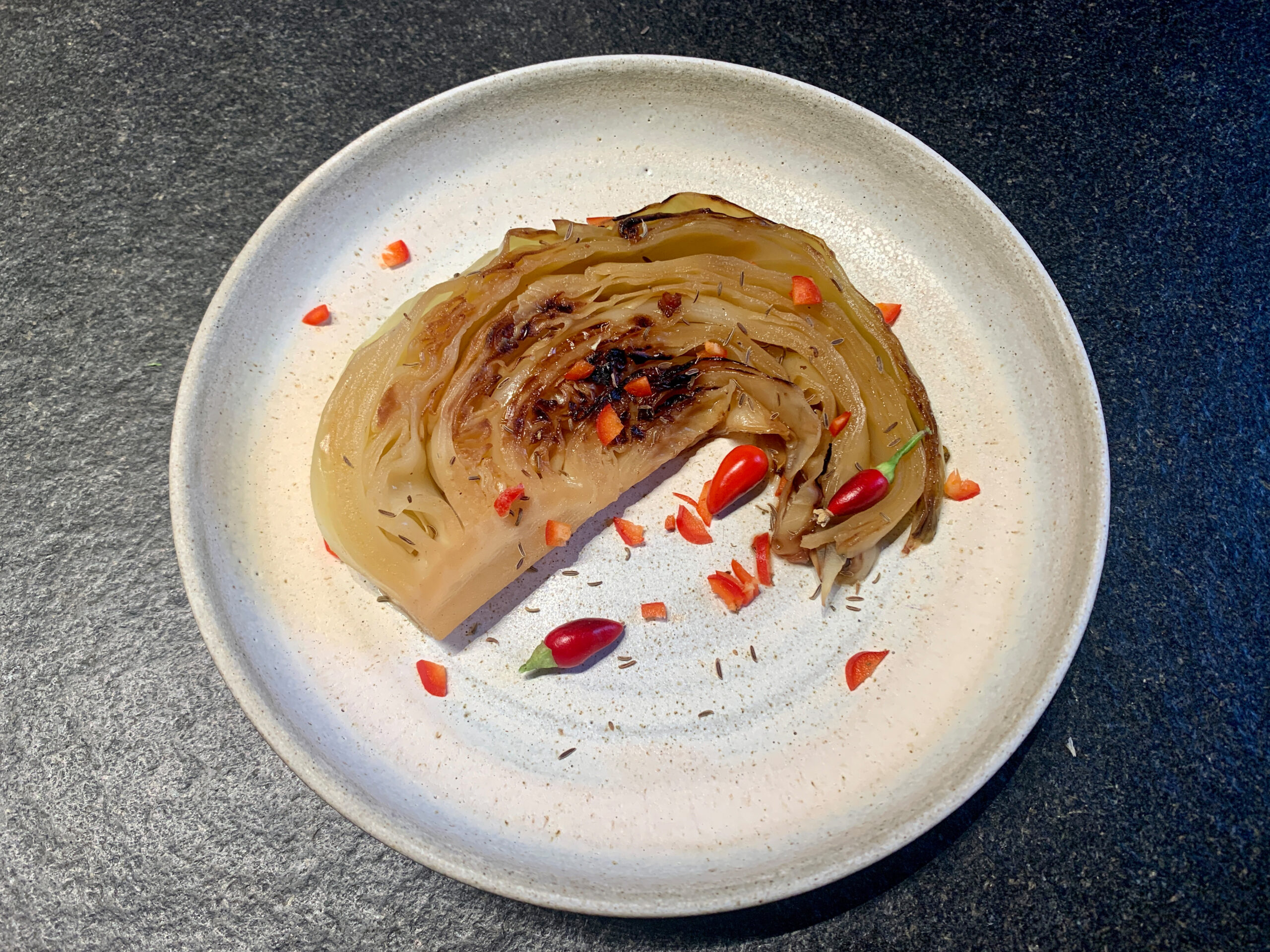 Cabbage with caraway and chili