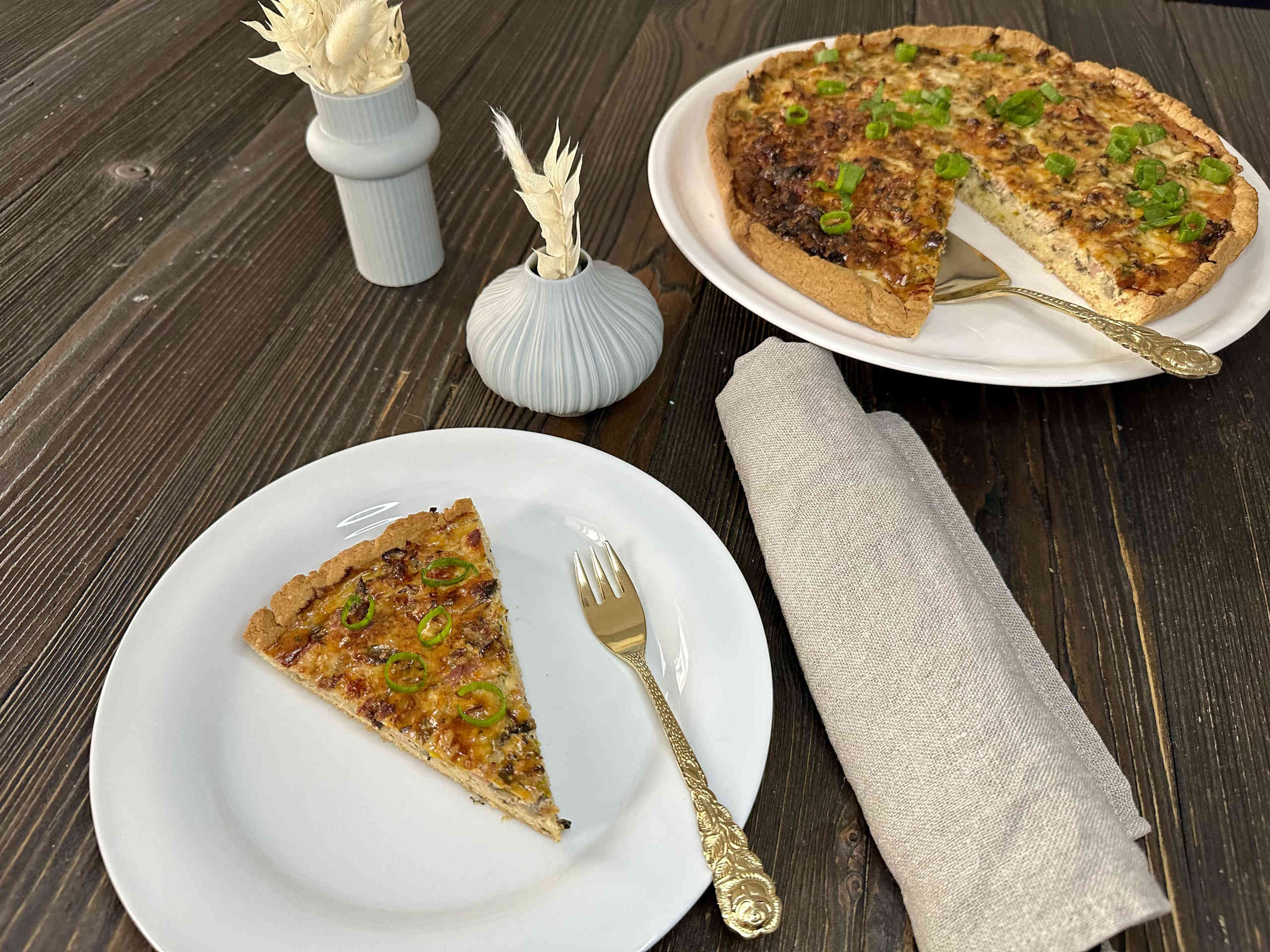 Glutenfreie und vegetarische Mandel-Quiche